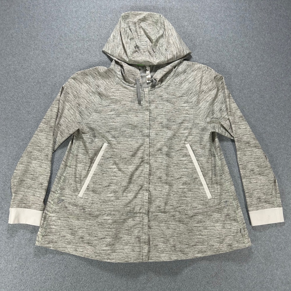 Lululemon Jacket In Flux Hooded Womens 10 Grey Space Dye Athleisure Activewear